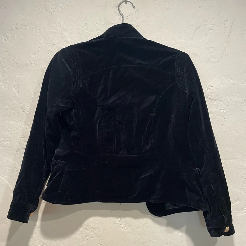 THE CHILDREN’S PLACE Black Velvet Jacket with Gold Buttons XL Kids 14